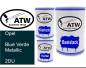 Preview: Opel, Blue Verde Metallic, 2DU: 500ml Lackdose + 500ml Klarlack + 250ml Härter - Set, von ATW Autoteile West.